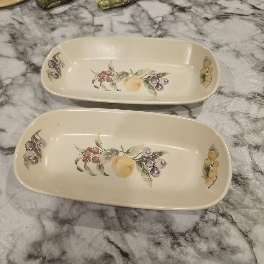 Vintage Pfaltzgraff‎ Jamberry Bread Trays / Relish Trays – Set of 2